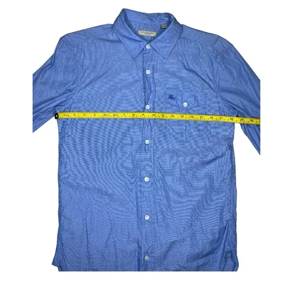 BURBERRY Men's Blue Linen Long Sleeve Button Down Shirt US S - Picture 11 of 11